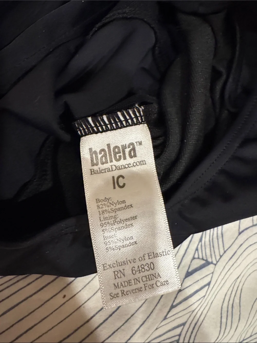 Balera IC Size Black Leotard with Mesh Details